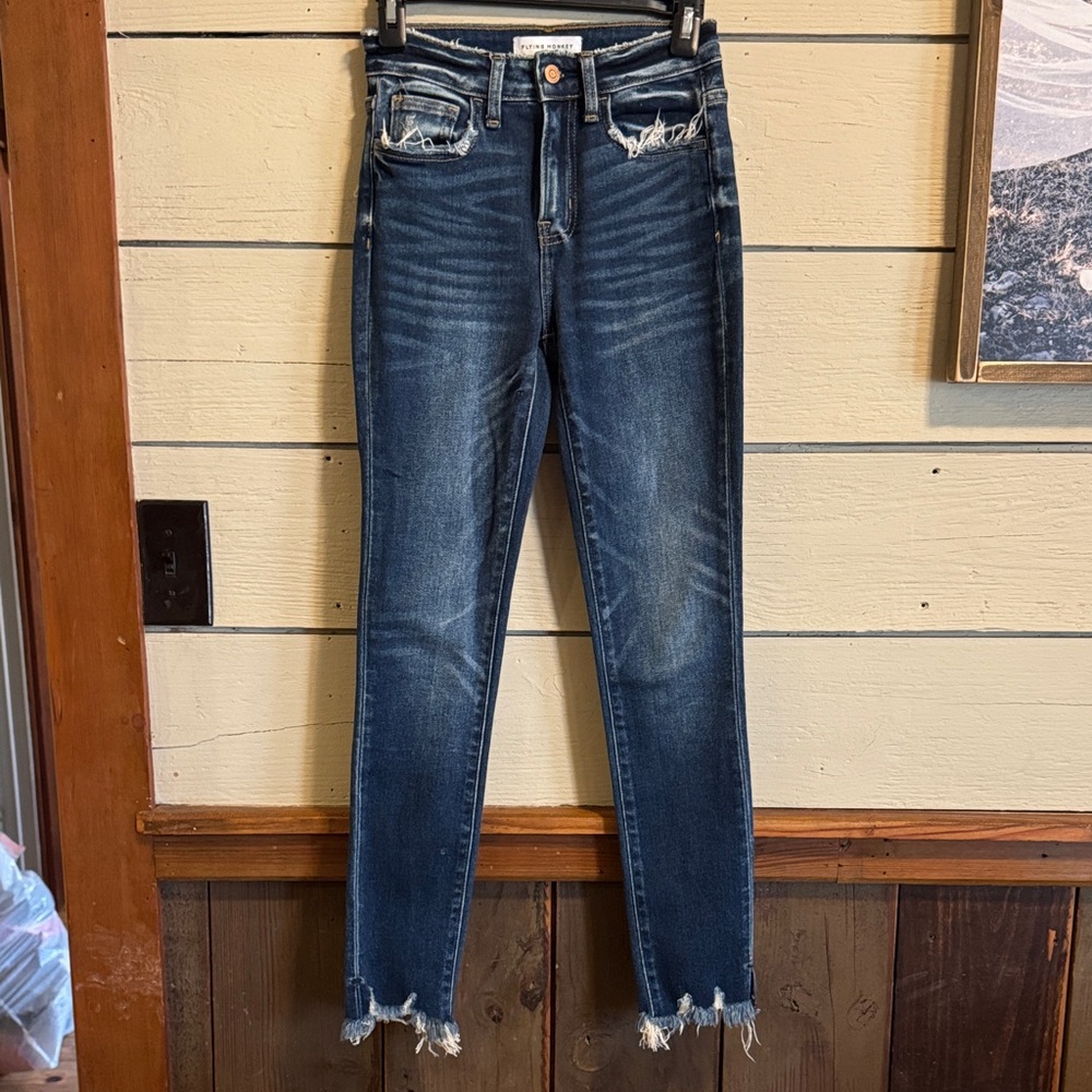 Flying Monkey Women's Blue Distressed Jeans